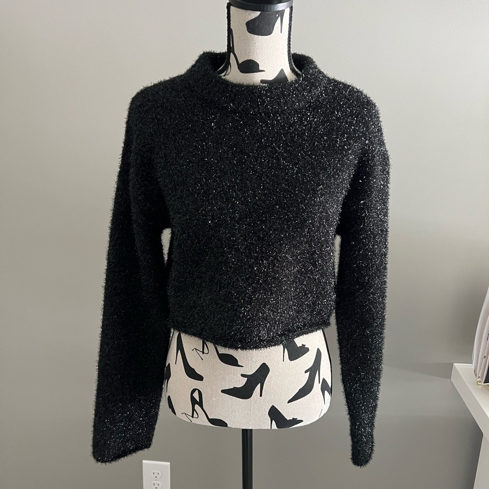H&M shimmer black sweater Holiday NYE